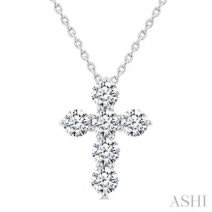 6 Stone Cross Diamond Fashion Pendant