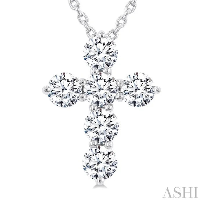 6 Stone Cross Diamond Fashion Pendant
