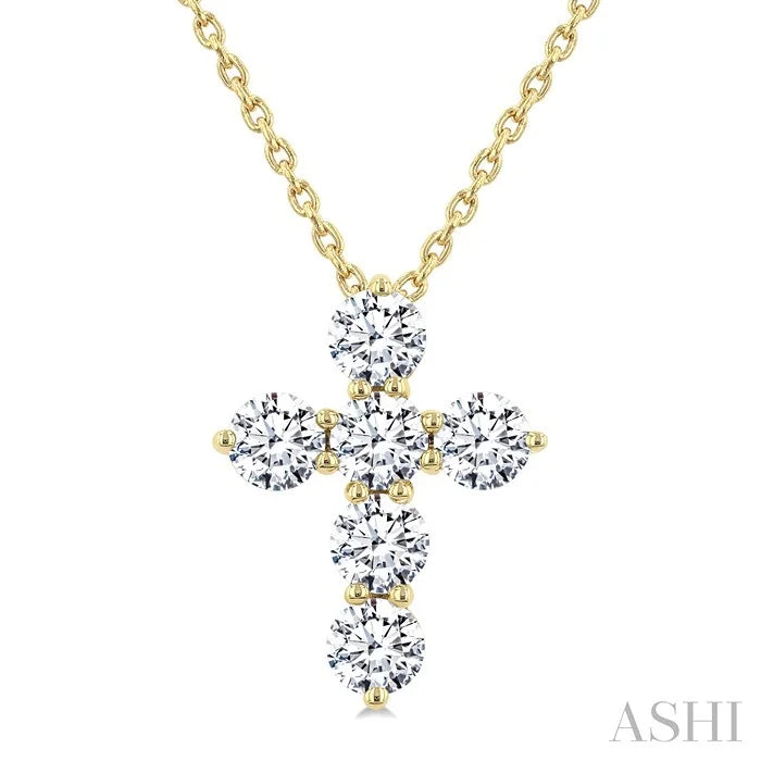 6 Stone Cross Diamond Fashion Pendant