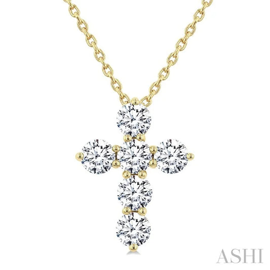6 Stone Cross Diamond Fashion Pendant