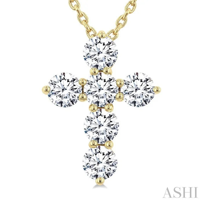 6 Stone Cross Diamond Fashion Pendant