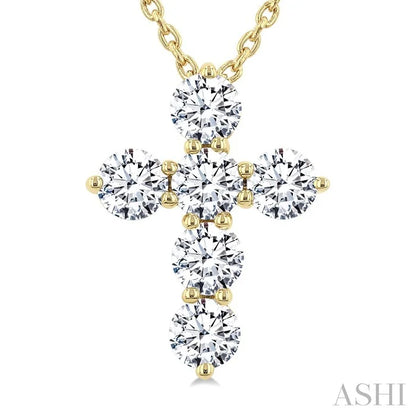 6 Stone Cross Diamond Fashion Pendant