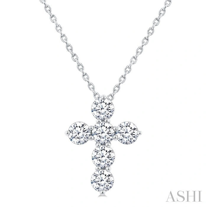 6 Stone Cross Diamond Fashion Pendant