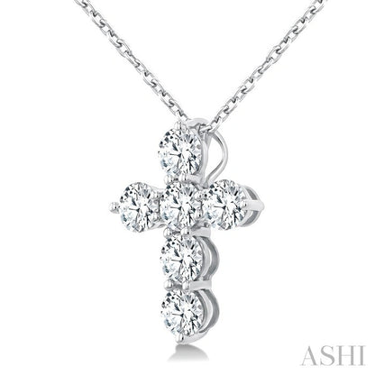 6 Stone Cross Diamond Fashion Pendant