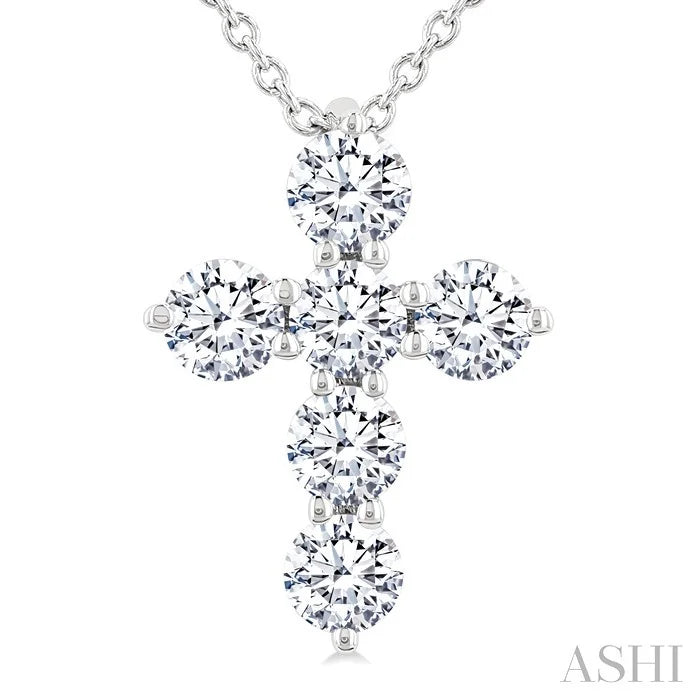 6 Stone Cross Diamond Fashion Pendant