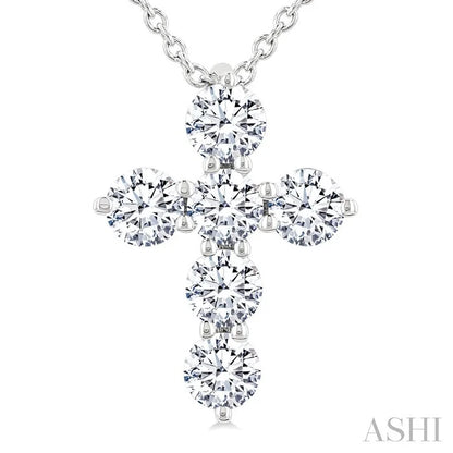 6 Stone Cross Diamond Fashion Pendant