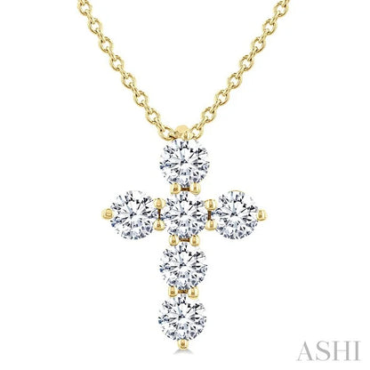 6 Stone Cross Diamond Fashion Pendant