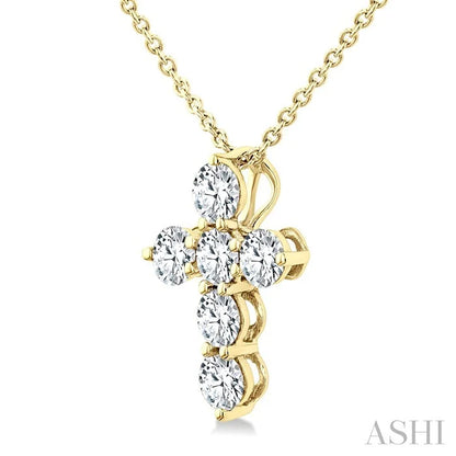 6 Stone Cross Diamond Fashion Pendant