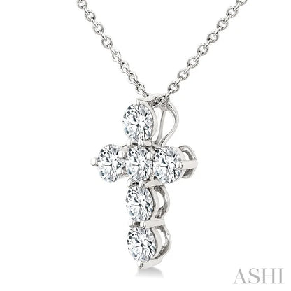 6 Stone Cross Diamond Fashion Pendant