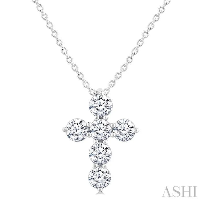 6 Stone Cross Diamond Fashion Pendant
