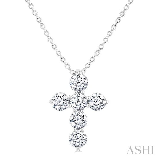 6 Stone Cross Diamond Fashion Pendant