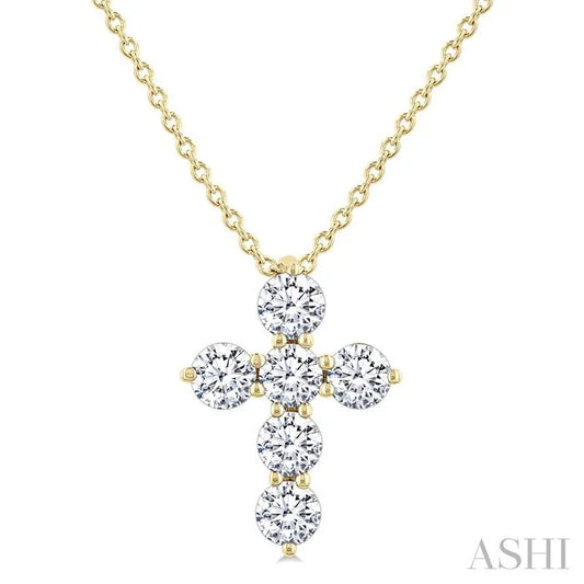 6 Stone Cross Diamond Fashion Pendant