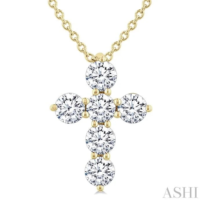 6 Stone Cross Diamond Fashion Pendant