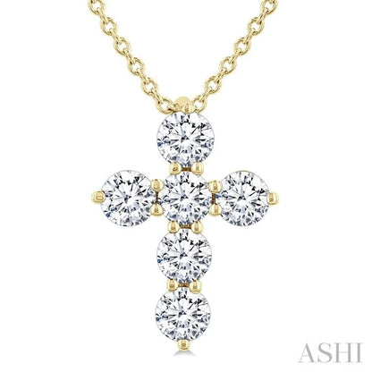 6 Stone Cross Diamond Fashion Pendant