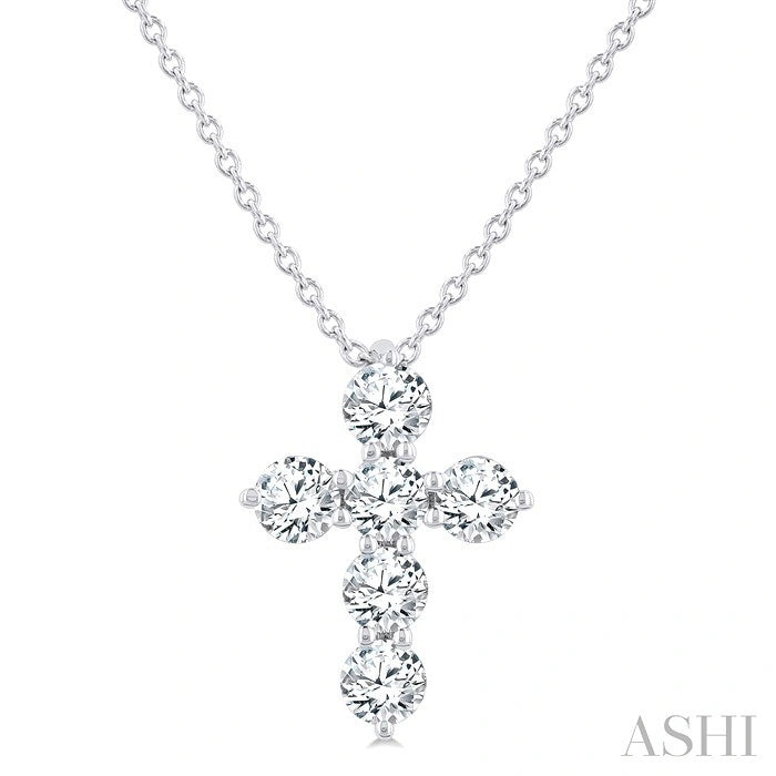 6 Stone Cross Diamond Fashion Pendant