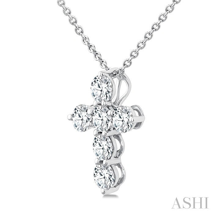 6 Stone Cross Diamond Fashion Pendant