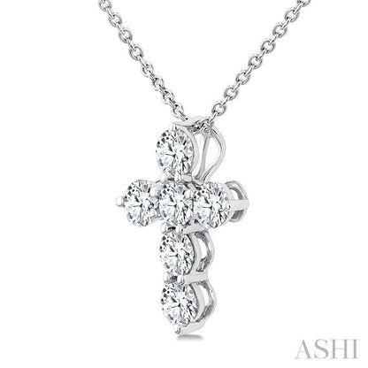 6 Stone Cross Diamond Fashion Pendant