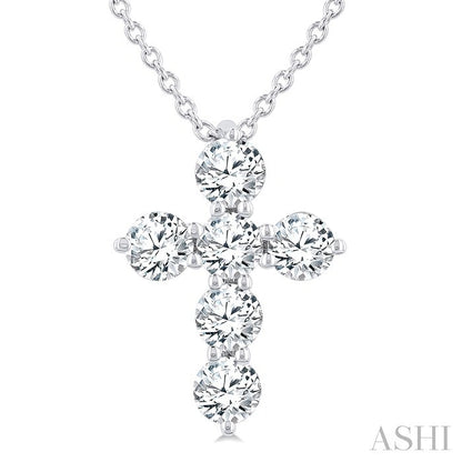 6 Stone Cross Diamond Fashion Pendant