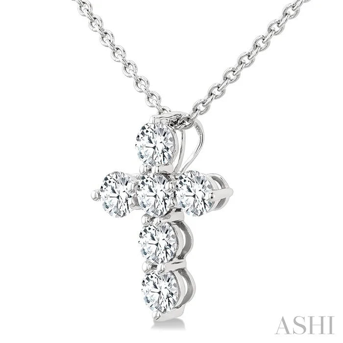 6 Stone Cross Diamond Fashion Pendant
