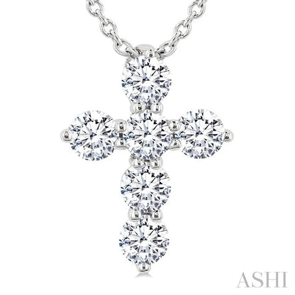 6 Stone Cross Diamond Fashion Pendant