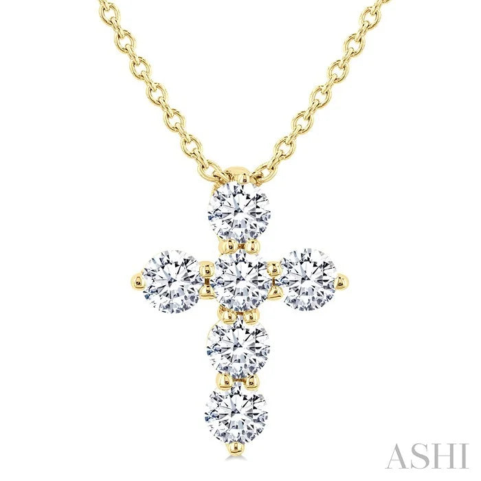 6 Stone Cross Diamond Fashion Pendant