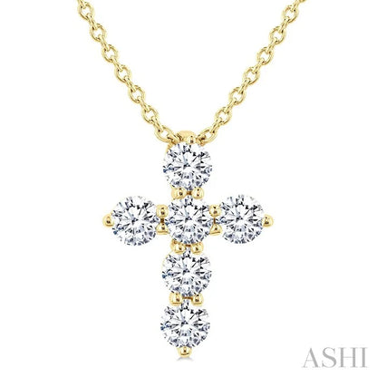 6 Stone Cross Diamond Fashion Pendant