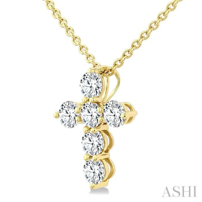 6 Stone Cross Diamond Fashion Pendant