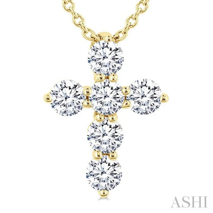 6 Stone Cross Diamond Fashion Pendant