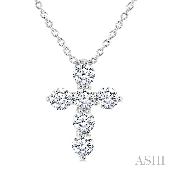 6 Stone Cross Diamond Fashion Pendant