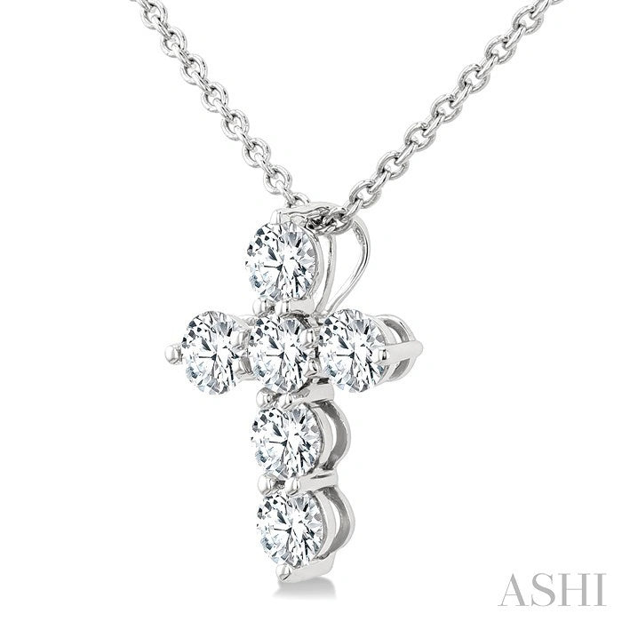 6 Stone Cross Diamond Fashion Pendant