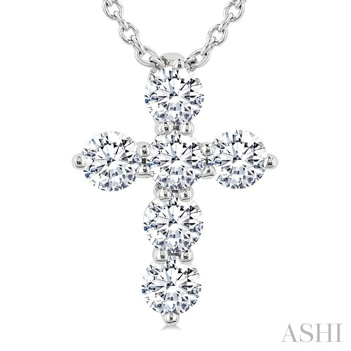 6 Stone Cross Diamond Fashion Pendant