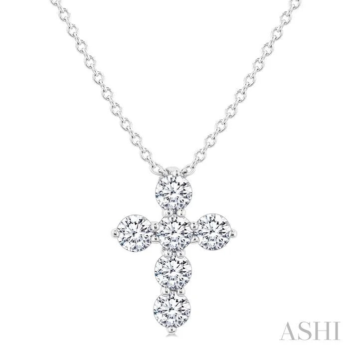 6 Stone Cross Diamond Fashion Pendant