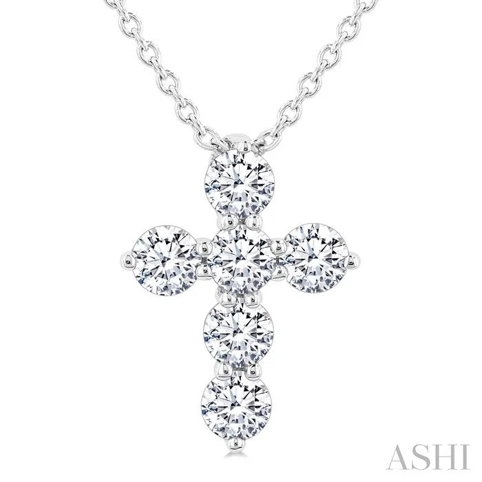 6 Stone Cross Diamond Fashion Pendant
