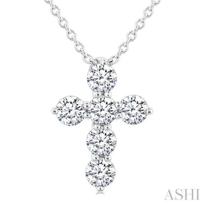 6 Stone Cross Diamond Fashion Pendant