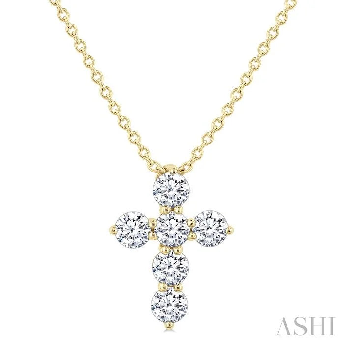 6 Stone Cross Diamond Fashion Pendant