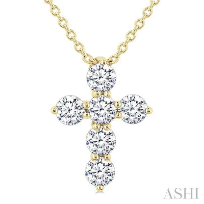 6 Stone Cross Diamond Fashion Pendant