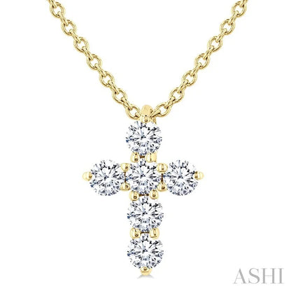 6 Stone Cross Diamond Fashion Pendant