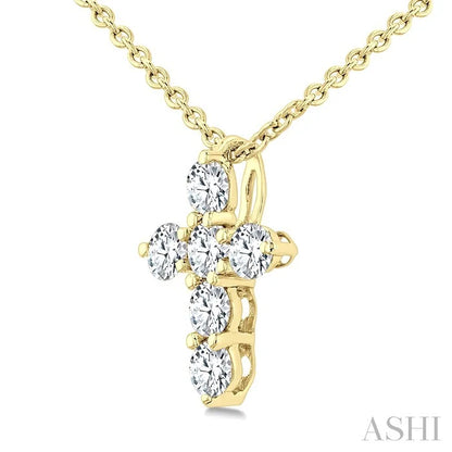 6 Stone Cross Diamond Fashion Pendant