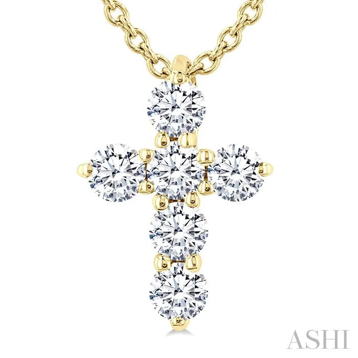 6 Stone Cross Diamond Fashion Pendant