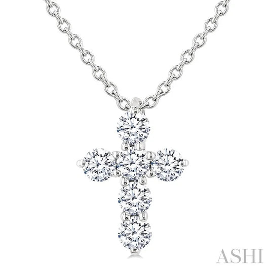 6 Stone Cross Diamond Fashion Pendant