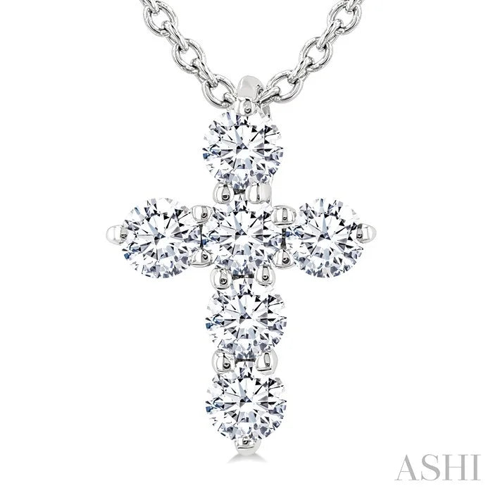 6 Stone Cross Diamond Fashion Pendant