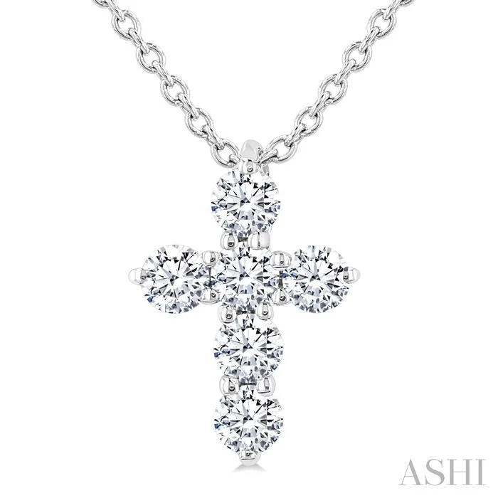 6 Stone Cross Diamond Fashion Pendant