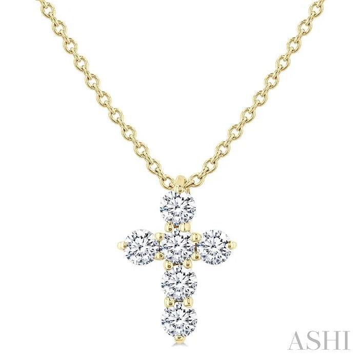 6 Stone Cross Diamond Fashion Pendant