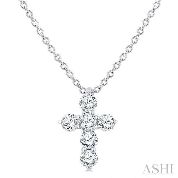 6 Stone Cross Diamond Fashion Pendant