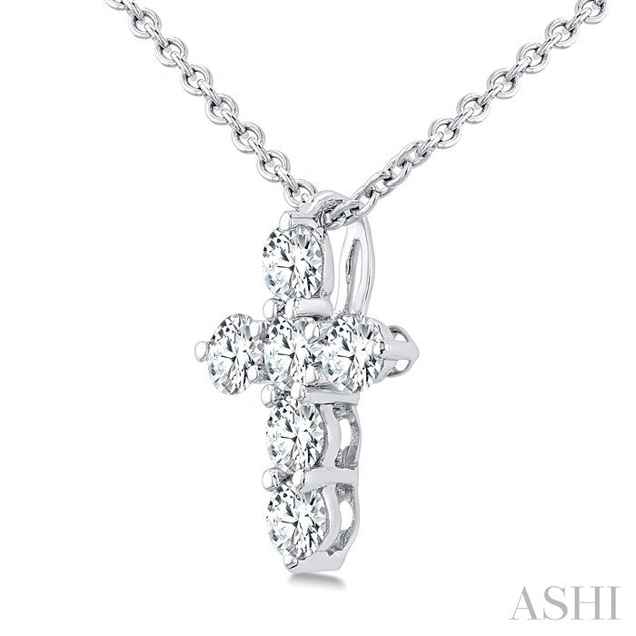 6 Stone Cross Diamond Fashion Pendant