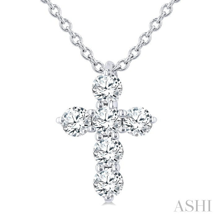 6 Stone Cross Diamond Fashion Pendant