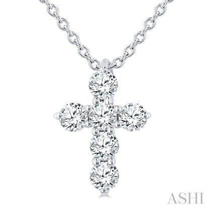 6 Stone Cross Diamond Fashion Pendant