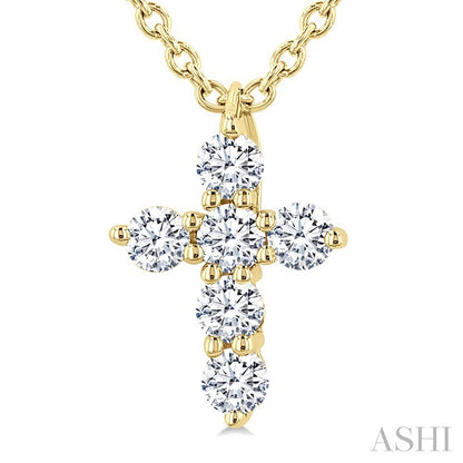 6 Stone Cross Diamond Fashion Pendant