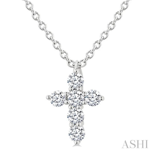 6 Stone Cross Diamond Fashion Pendant