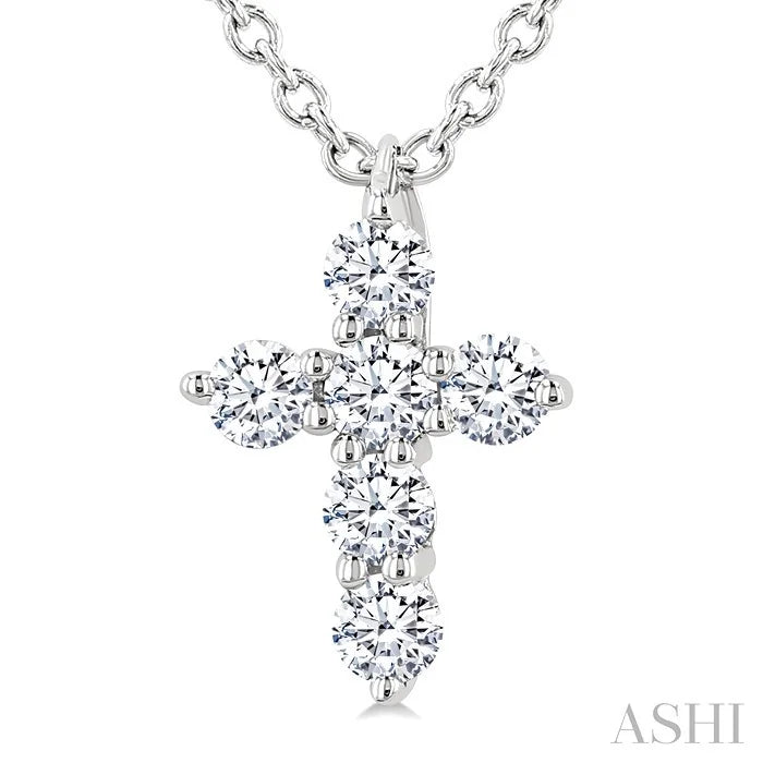 6 Stone Cross Diamond Fashion Pendant
